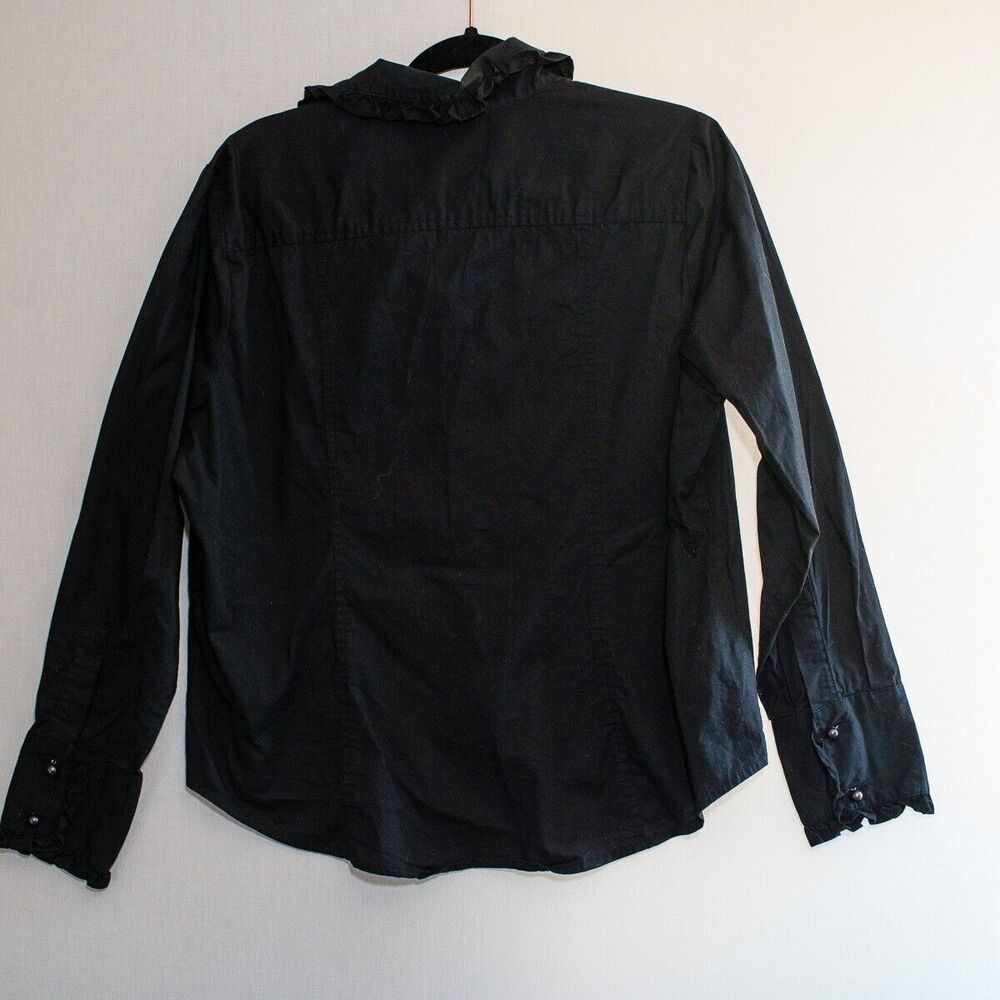 Soft Surrounding PL black button down shirt office business casual Goth Witchy